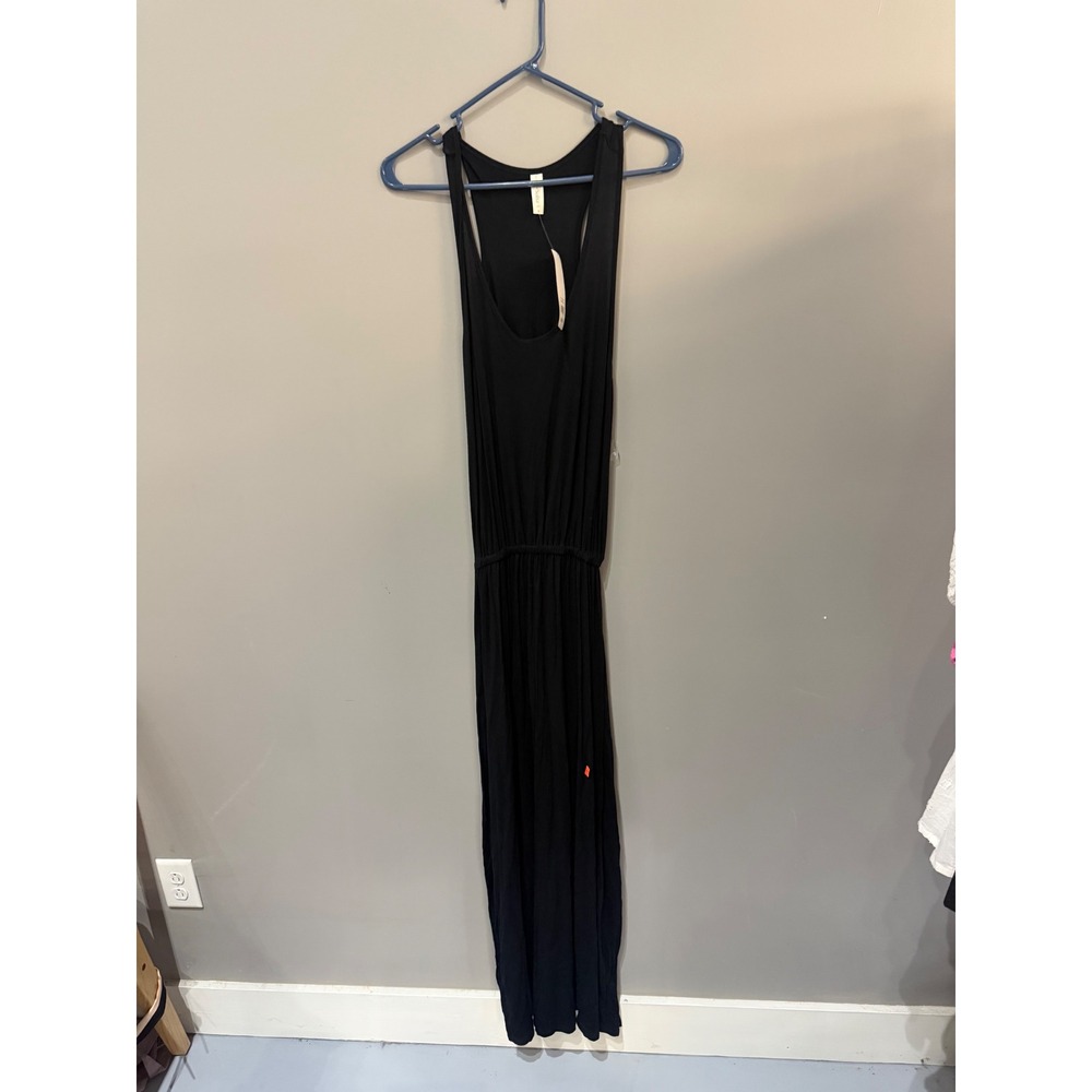 Sofra Womens Black Racerback Maxi Dress Scoop Neck Elastic Waist RD004 Small NWT